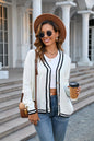 Angel Wings Buttoned V-Neck Long Sleeve Cardigan