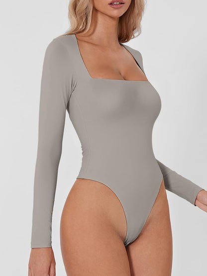 Square Neck Long Sleeve Bodysuit